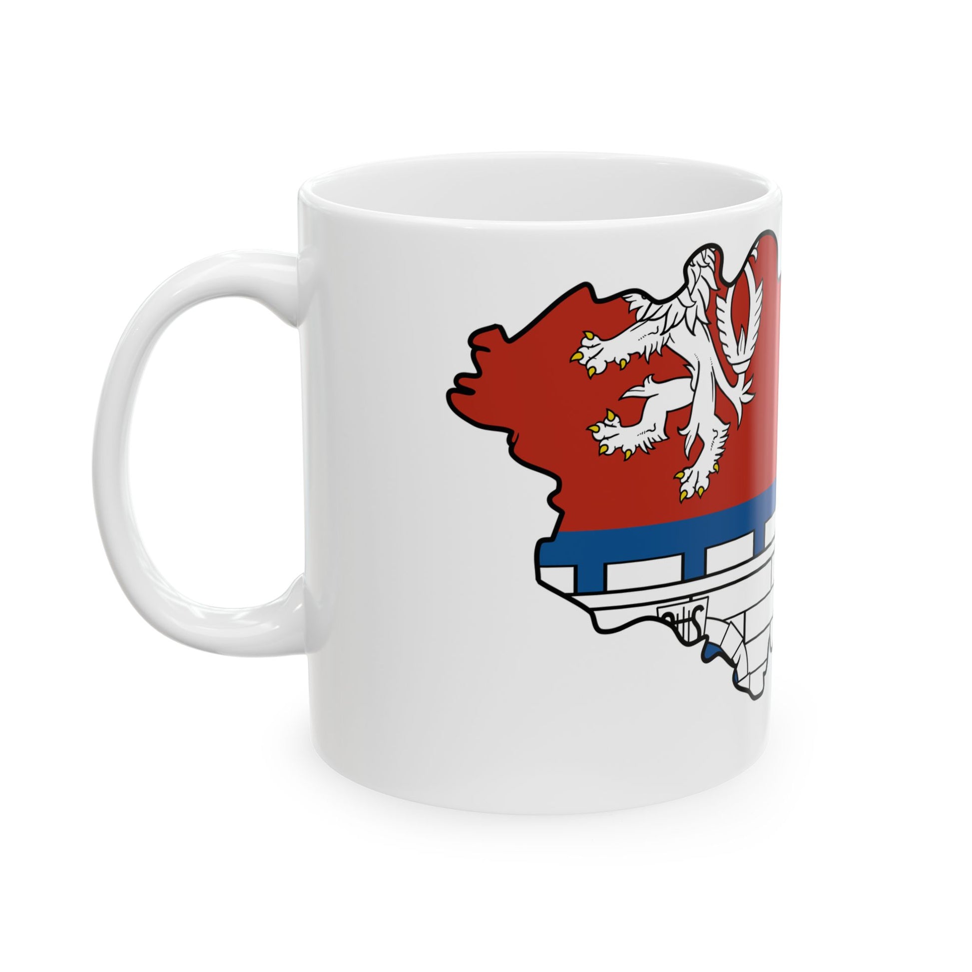 Flag-map of Pardubice Region (Czech Republic) White Coffee Mug-Go Mug Yourself