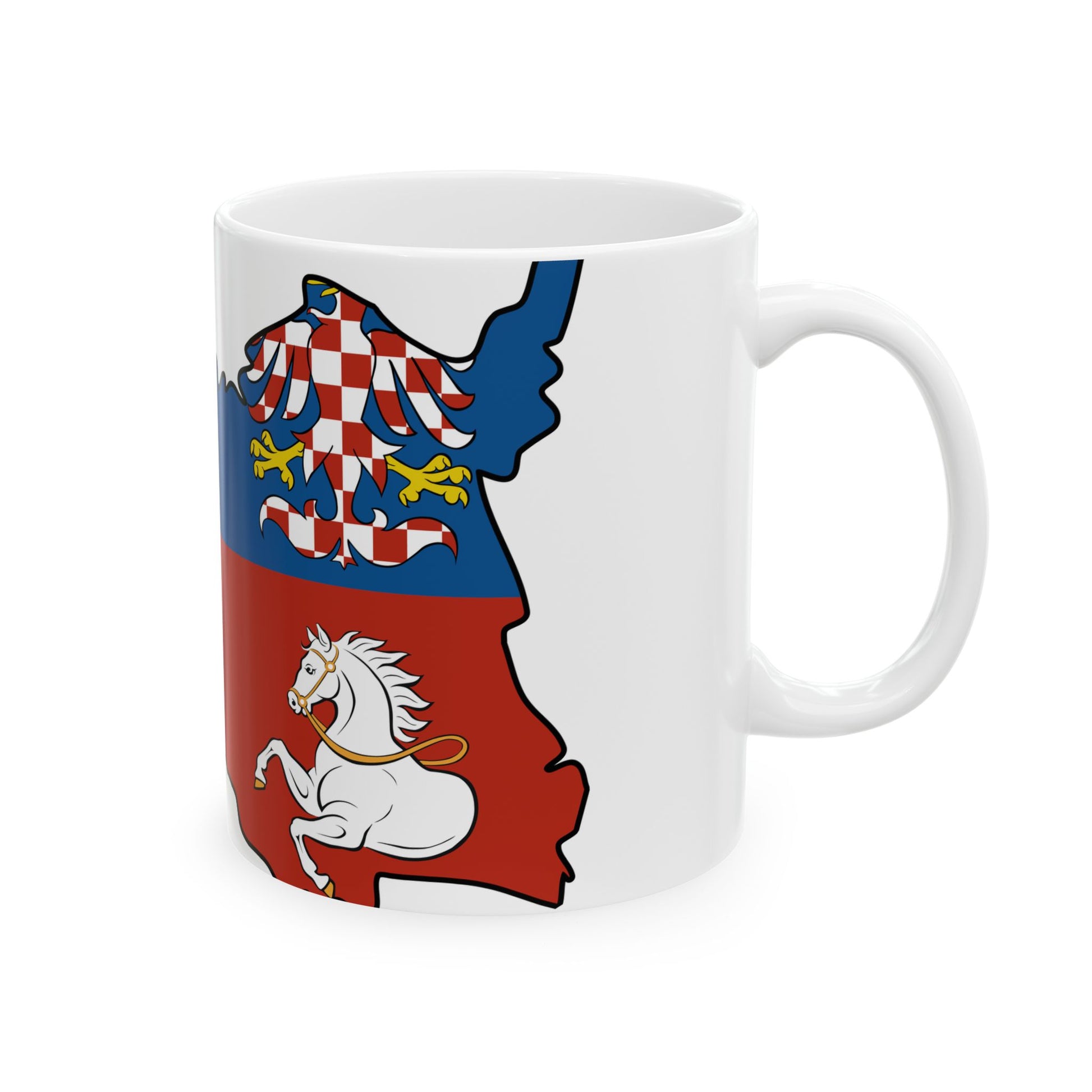 Flag-map of Pardubice Region (Czech Republic) White Coffee Mug-Go Mug Yourself