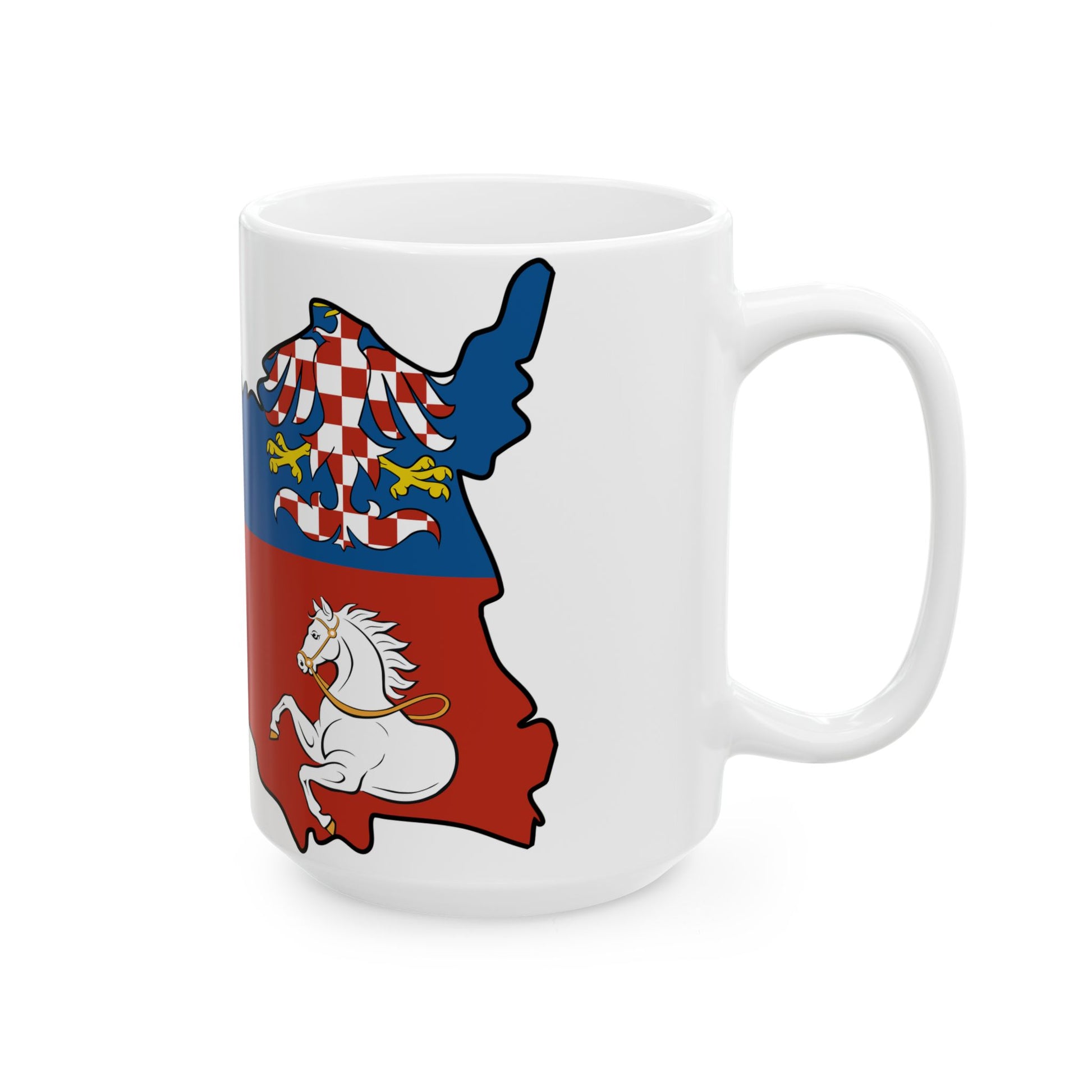 Flag-map of Pardubice Region (Czech Republic) White Coffee Mug-Go Mug Yourself