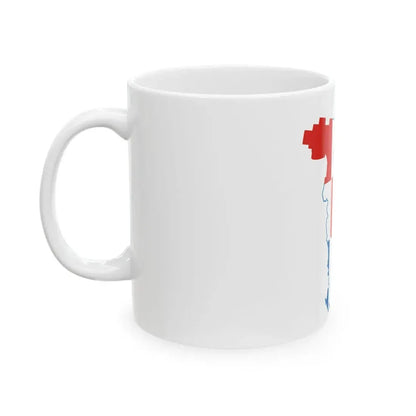 Flag-map of Perm Krai (Russia) White Coffee Mug - Go Mug Yourself