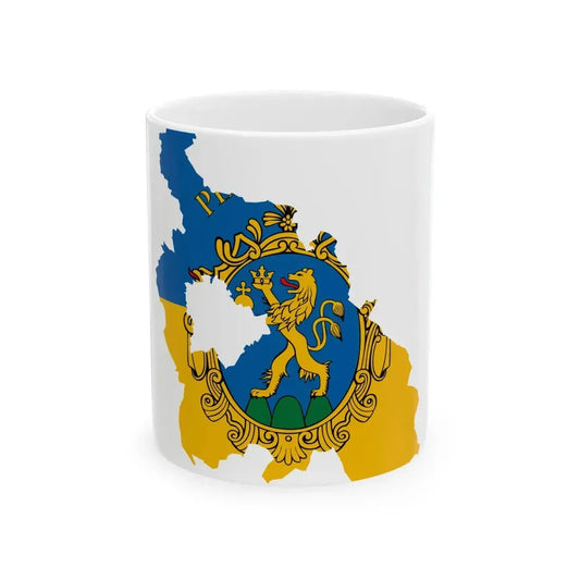 Flag-map of Pest County (Hungary) White Coffee Mug 11oz - Go Mug Yourself