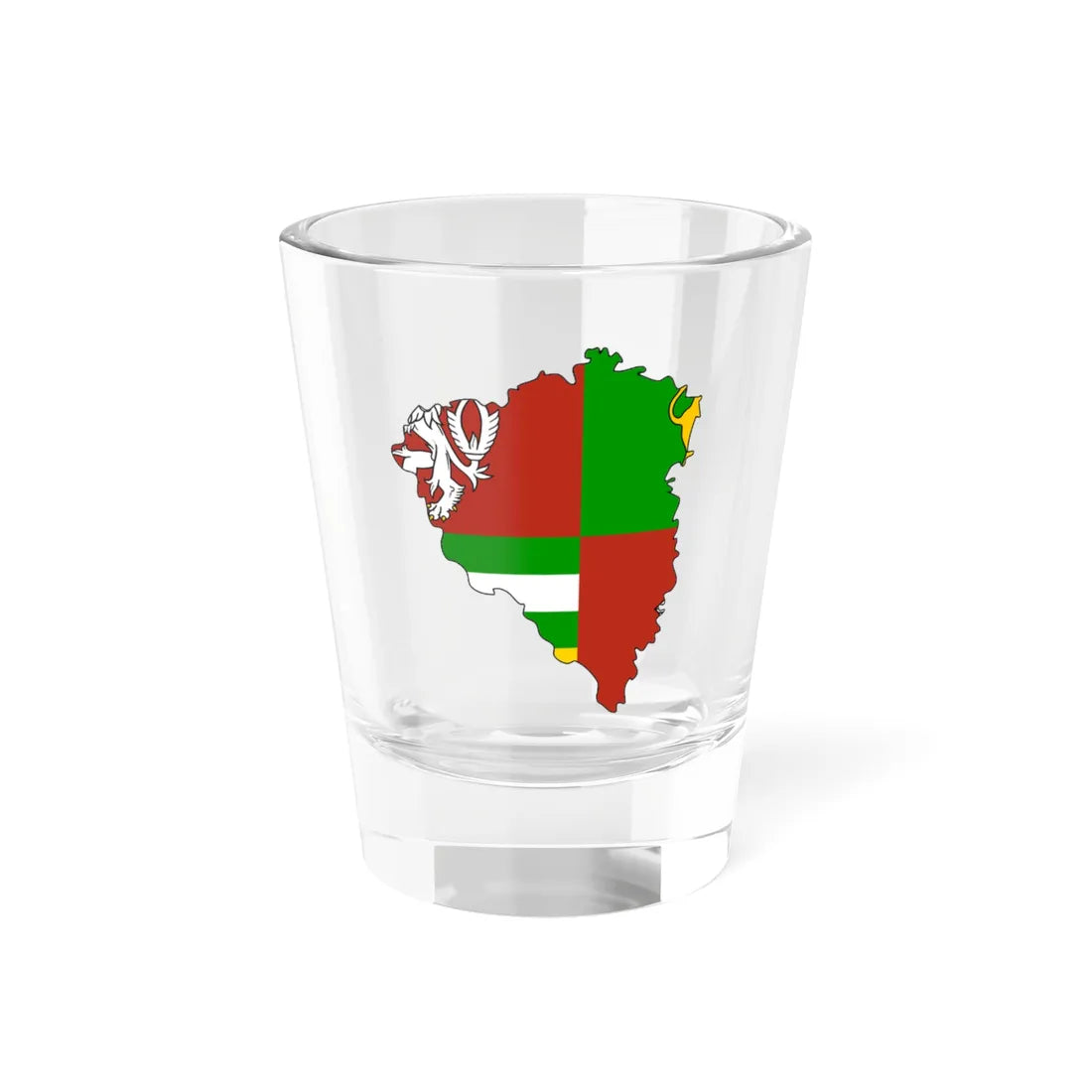 Flag-map of Plzen Region (Czech Republic) Shot Glass 1.5oz 1.5oz - Go Mug Yourself