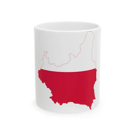 Flag-map of Poland 1918-1939 (Poland) White Coffee Mug 11oz - Go Mug Yourself