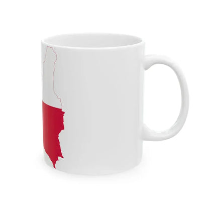 Flag-map of Poland 1918-1939 (Poland) White Coffee Mug - Go Mug Yourself