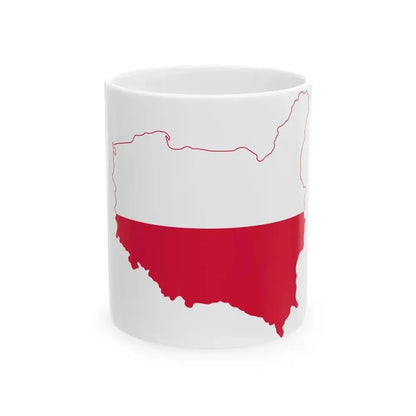 Flag map of Poland Irredentist (Poland) White Coffee Mug 11oz - Go Mug Yourself