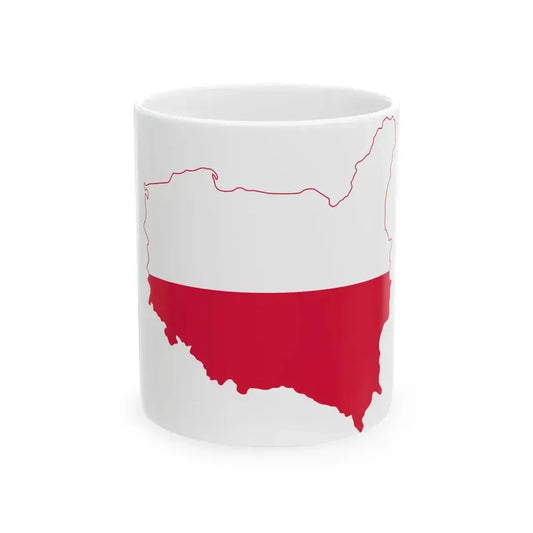 Flag map of Poland Irredentist (Poland) White Coffee Mug 11oz - Go Mug Yourself