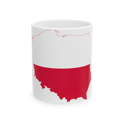 Flag-map of Poland (Poland) White Coffee Mug 11oz - Go Mug Yourself