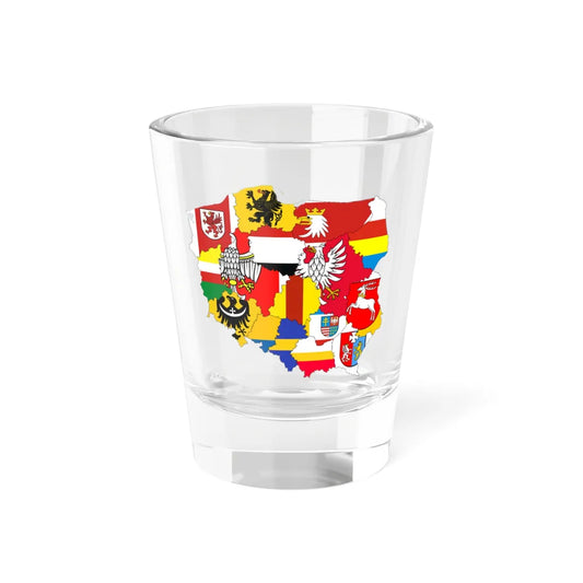 Flag-map of Poland subdivisions (Poland) Shot Glass 1.5oz 1.5oz - Go Mug Yourself