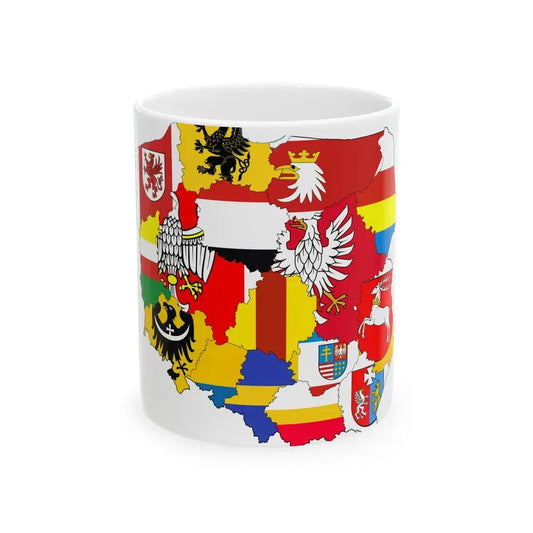 Flag-map of Poland subdivisions (Poland) White Coffee Mug 11oz - Go Mug Yourself