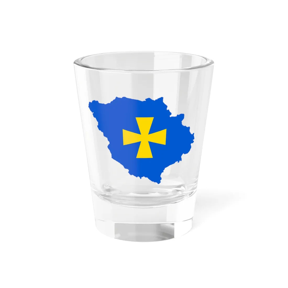 Flag-map of Poltava Oblast (Ukraine) Shot Glass 1.5oz 1.5oz - Go Mug Yourself