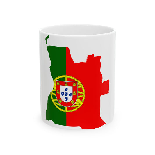 Flag map of Portuguese Angola 1910-1975 (Angola) White Coffee Mug-11oz-Go Mug Yourself