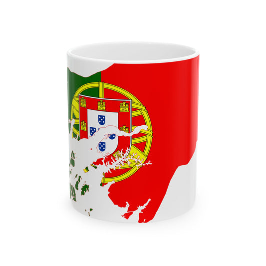 Flag map of Portuguese Guinea 1910-1974 (Guinea) White Coffee Mug-11oz-Go Mug Yourself