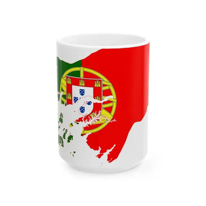 Flag map of Portuguese Guinea 1910-1974 (Guinea) White Coffee Mug 15oz - Go Mug Yourself
