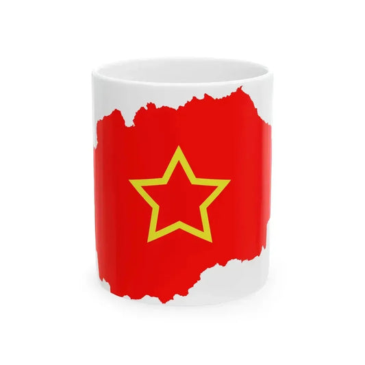 Flag map of PR Macedonia 1944-1946 (North Macedonia) White Coffee Mug 11oz - Go Mug Yourself