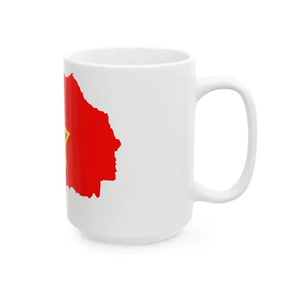 Flag map of PR Macedonia 1944-1946 (North Macedonia) White Coffee Mug - Go Mug Yourself