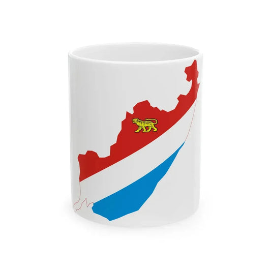 Flag-map of Primorsky Krai (Russia) White Coffee Mug 11oz - Go Mug Yourself