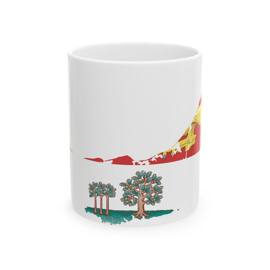 Flag-map of Prince Edward Island (Canada) White Coffee Mug-11oz-Go Mug Yourself