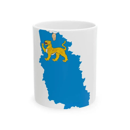 Flag-map of Pskov Oblast (Russia) White Coffee Mug 11oz - Go Mug Yourself