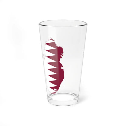 Flag-map of Qatar precise boundaries (Qatar) Pint Glass 16oz 16oz - Go Mug Yourself