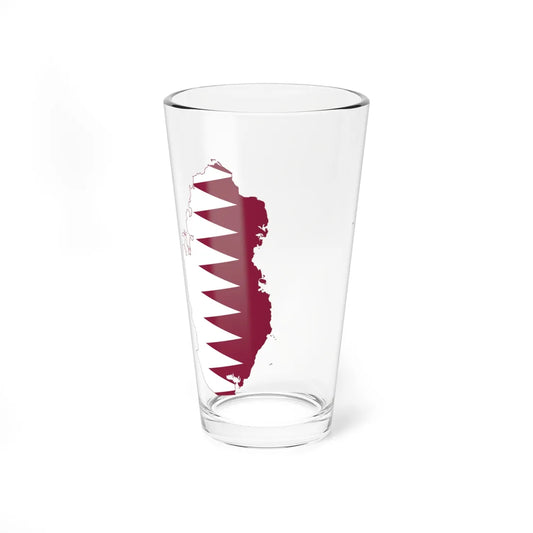 Flag-map of Qatar precise boundaries (Qatar) Pint Glass 16oz 16oz - Go Mug Yourself