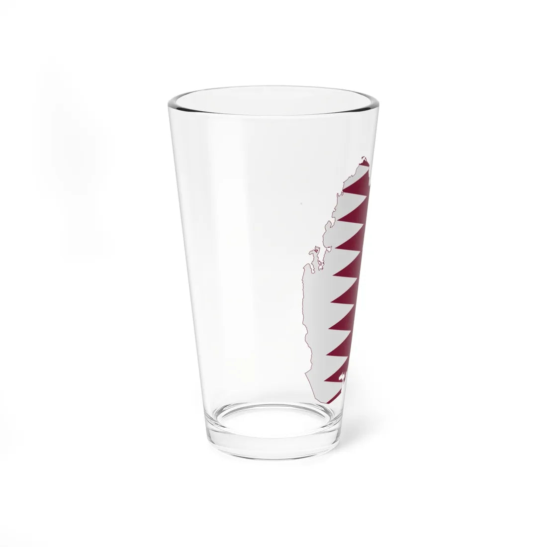 Flag-map of Qatar precise boundaries (Qatar) Pint Glass 16oz - Go Mug Yourself