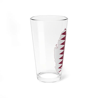 Flag-map of Qatar precise boundaries (Qatar) Pint Glass 16oz - Go Mug Yourself