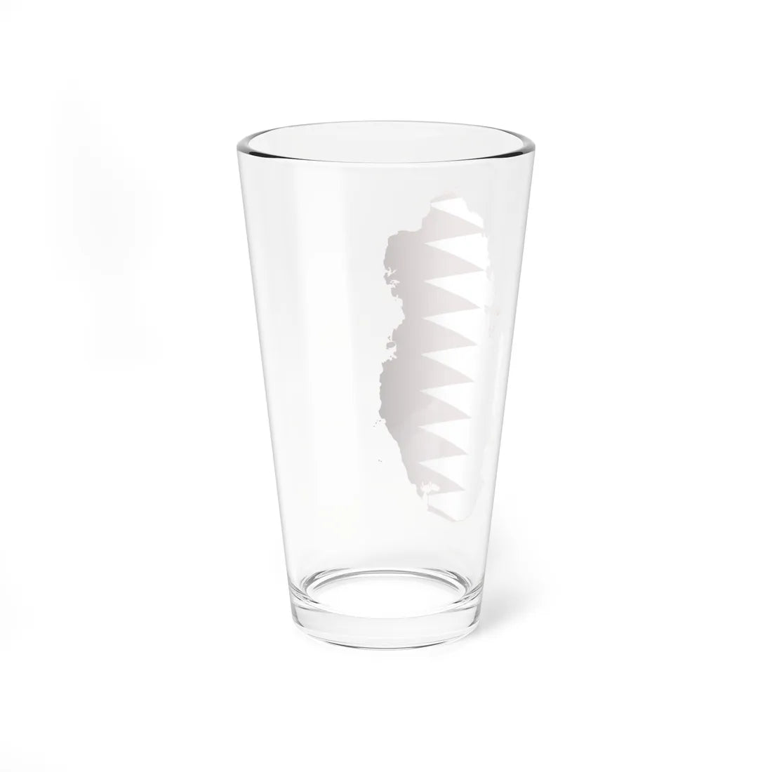 Flag-map of Qatar precise boundaries (Qatar) Pint Glass 16oz - Go Mug Yourself