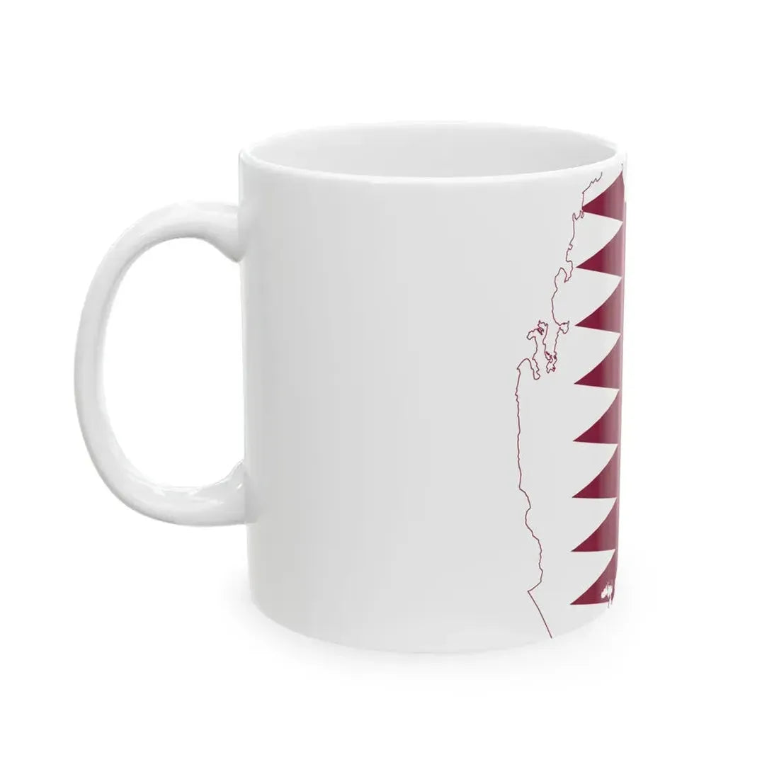 Flag-map of Qatar precise boundaries (Qatar) White Coffee Mug - Go Mug Yourself