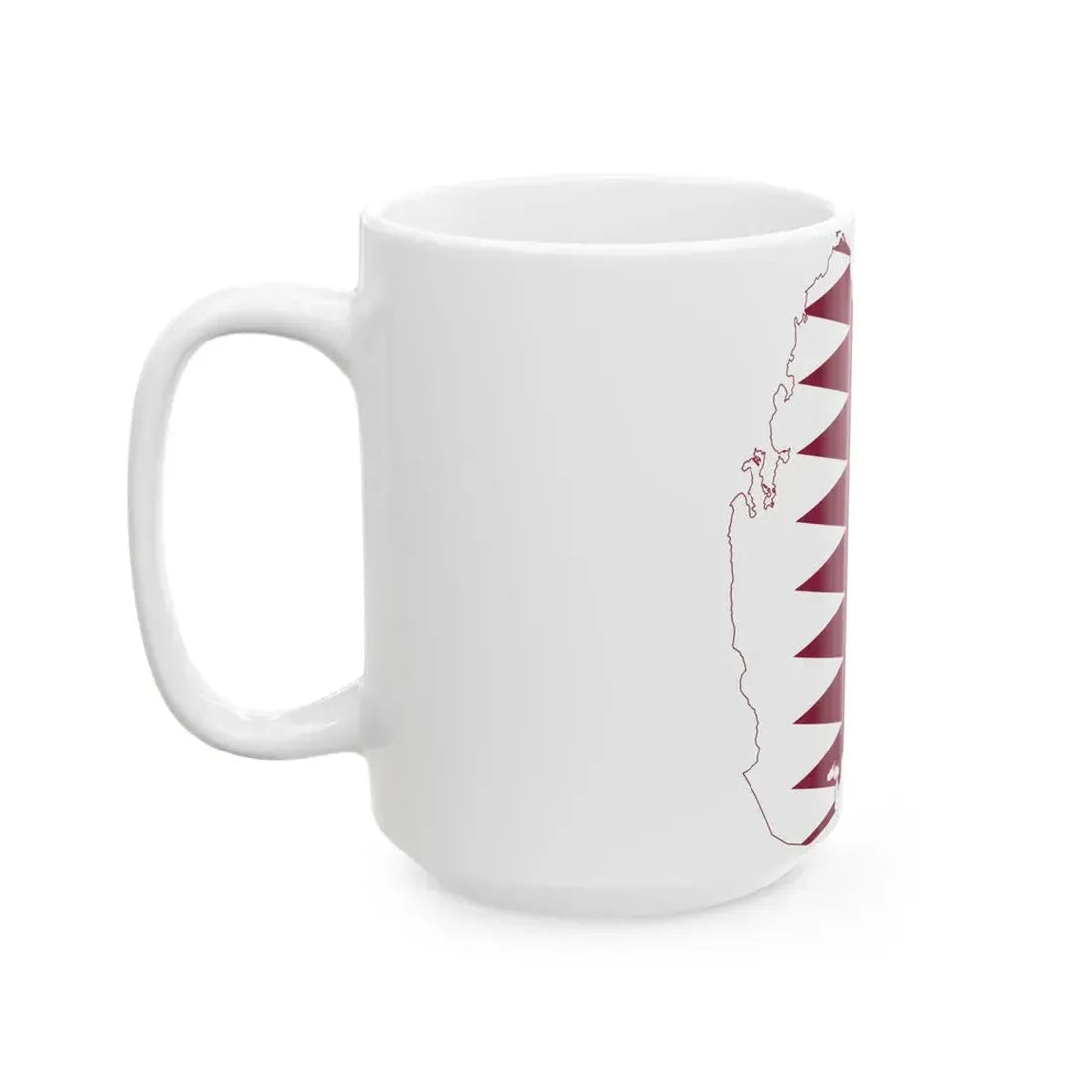 Flag-map of Qatar precise boundaries (Qatar) White Coffee Mug - Go Mug Yourself