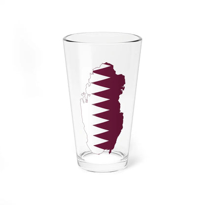 Flag-map of Qatar (Qatar) Pint Glass 16oz 16oz - Go Mug Yourself