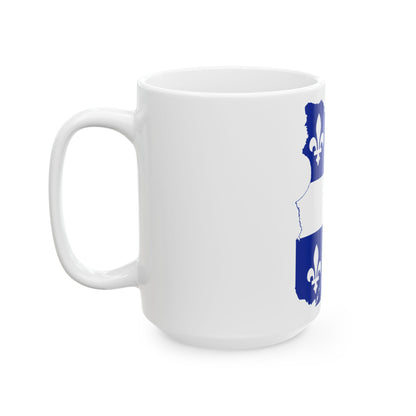 Flag-map of Quebec (Canada) White Coffee Mug-Go Mug Yourself