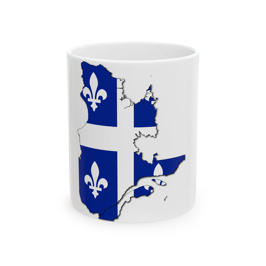 Flag-map of Quebec - original (Canada) White Coffee Mug-11oz-Go Mug Yourself