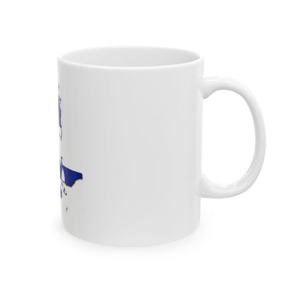 Flag-map of Quebec - original (Canada) White Coffee Mug-Go Mug Yourself