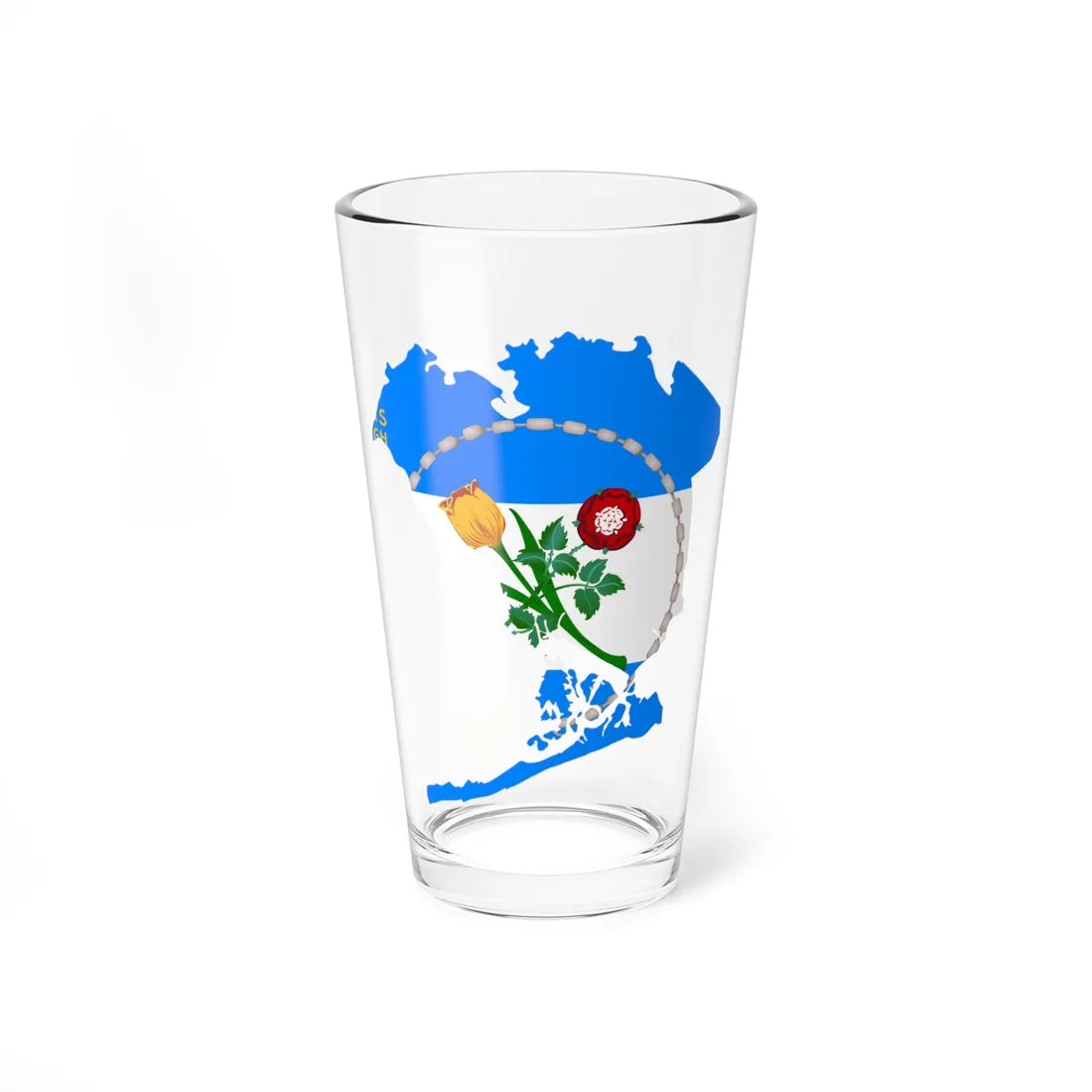Flag-map of Queens County New York (United States) Pint Glass 16oz 16oz - Go Mug Yourself