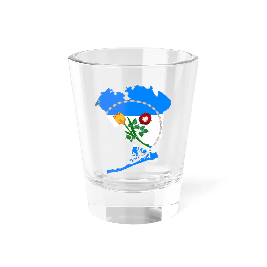 Flag-map of Queens County New York (United States) Shot Glass 1.5oz 1.5oz - Go Mug Yourself