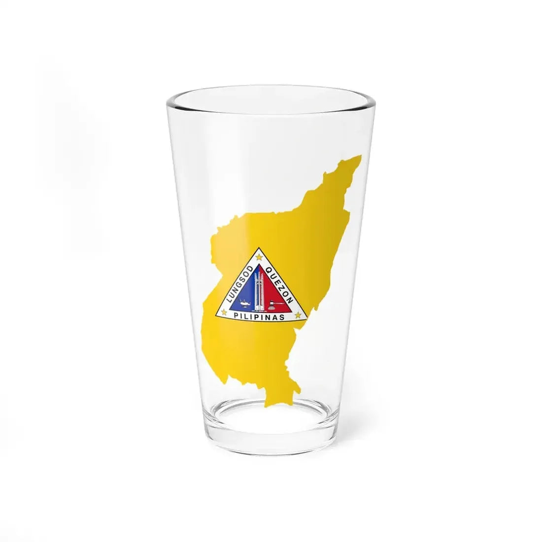 Flag map of Quezon City (Philippines) Pint Glass 16oz 16oz - Go Mug Yourself