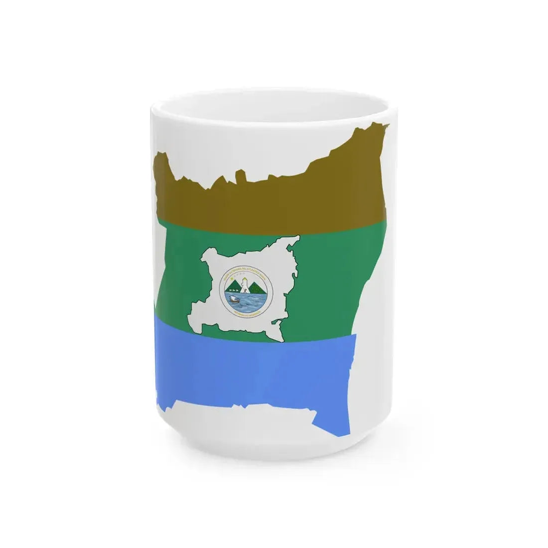 Flag-map of RAAN (Nicaragua) White Coffee Mug 15oz - Go Mug Yourself