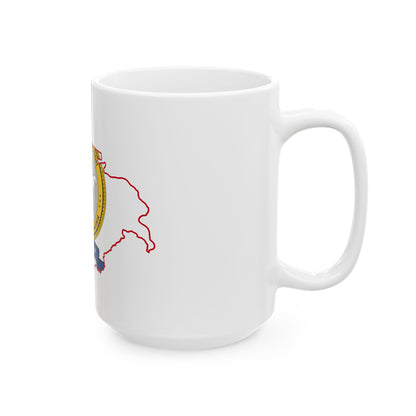 Flag map of Raleigh County West Virginia (United States) White Coffee Mug-Go Mug Yourself