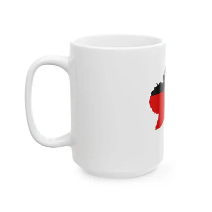 Flag map of Rhineland-Palatinate (Germany) White Coffee Mug - Go Mug Yourself
