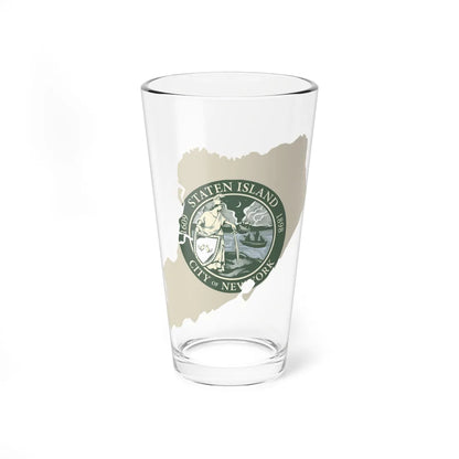 Flag-map of Richmond County New York (United States) Pint Glass 16oz 16oz - Go Mug Yourself