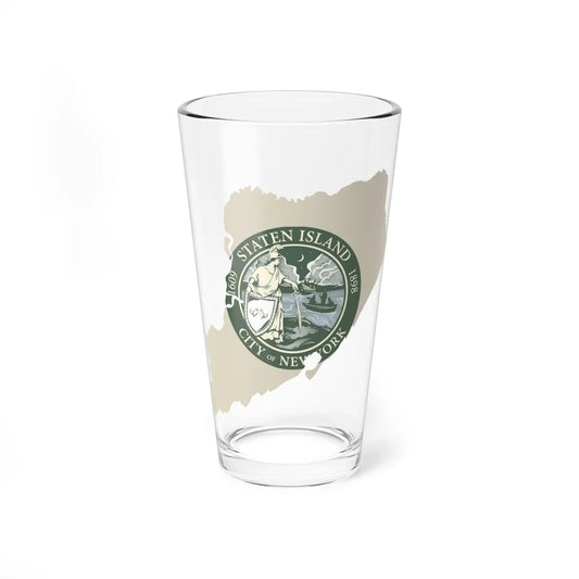 Flag-map of Richmond County New York (United States) Pint Glass 16oz 16oz - Go Mug Yourself