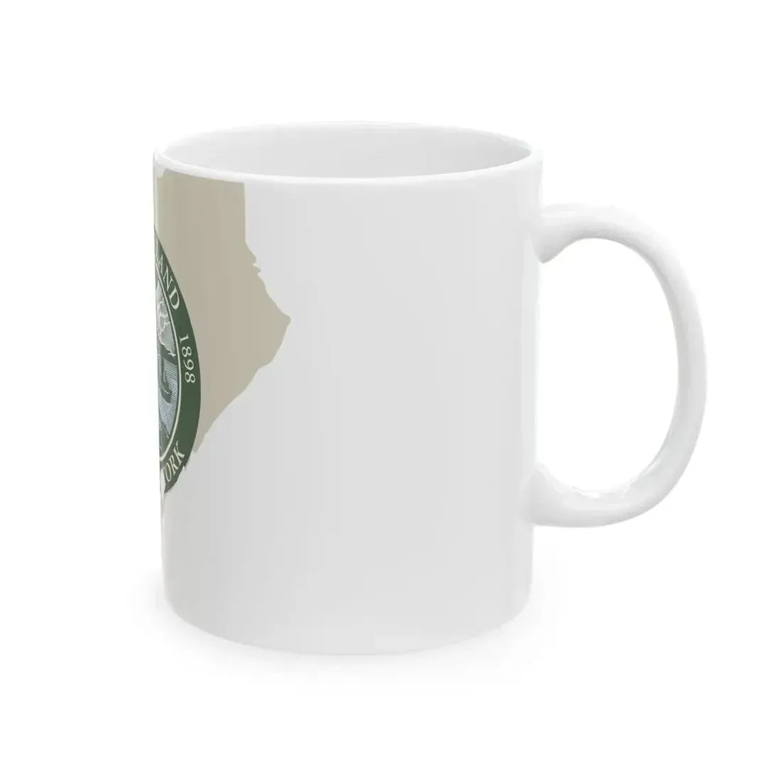 Flag-map of Richmond County New York (United States) White Coffee Mug - Go Mug Yourself
