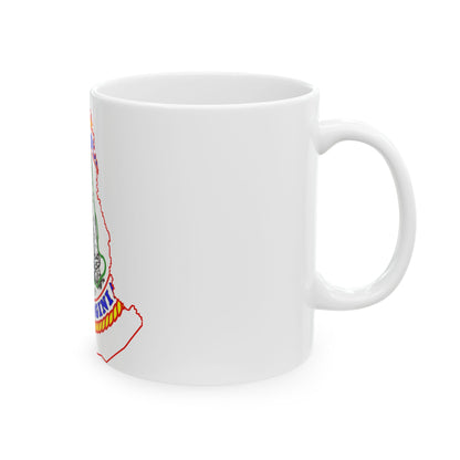 Flag map of Roane County West Virginia (United States) White Coffee Mug-Go Mug Yourself