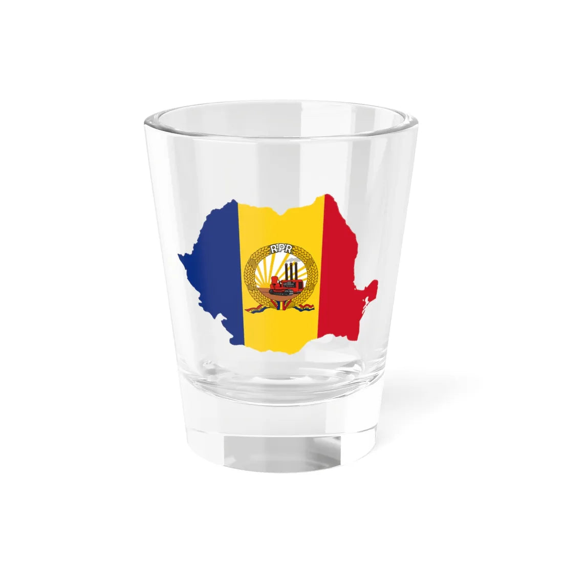 Flag-map of Romania January-March 1948 (Oman) Shot Glass 1.5oz 1.5oz - Go Mug Yourself