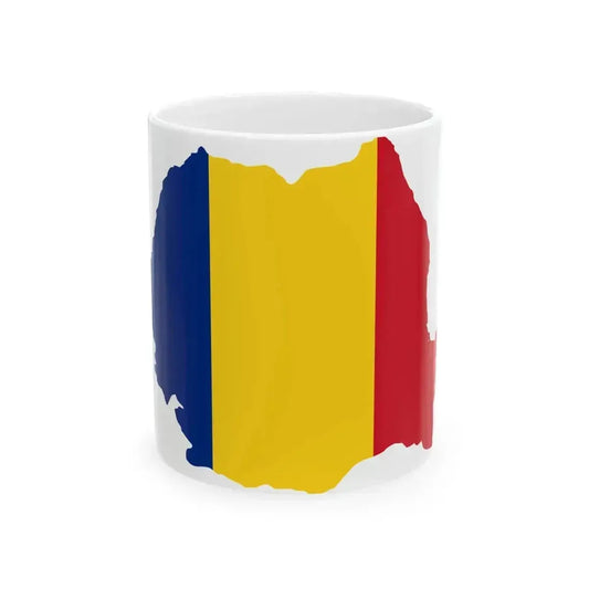Flag map of Romania (Oman) White Coffee Mug 11oz - Go Mug Yourself