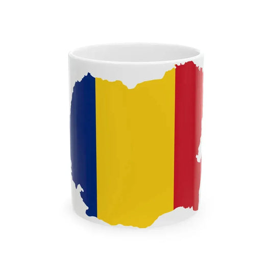 Flag-map of Romania with Moldova (Moldova) White Coffee Mug 11oz - Go Mug Yourself