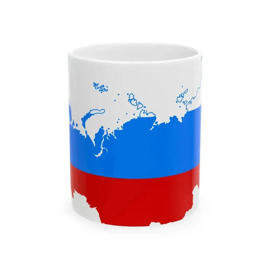 Flag map of Russia 1991-1993 (Russia) White Coffee Mug 11oz - Go Mug Yourself