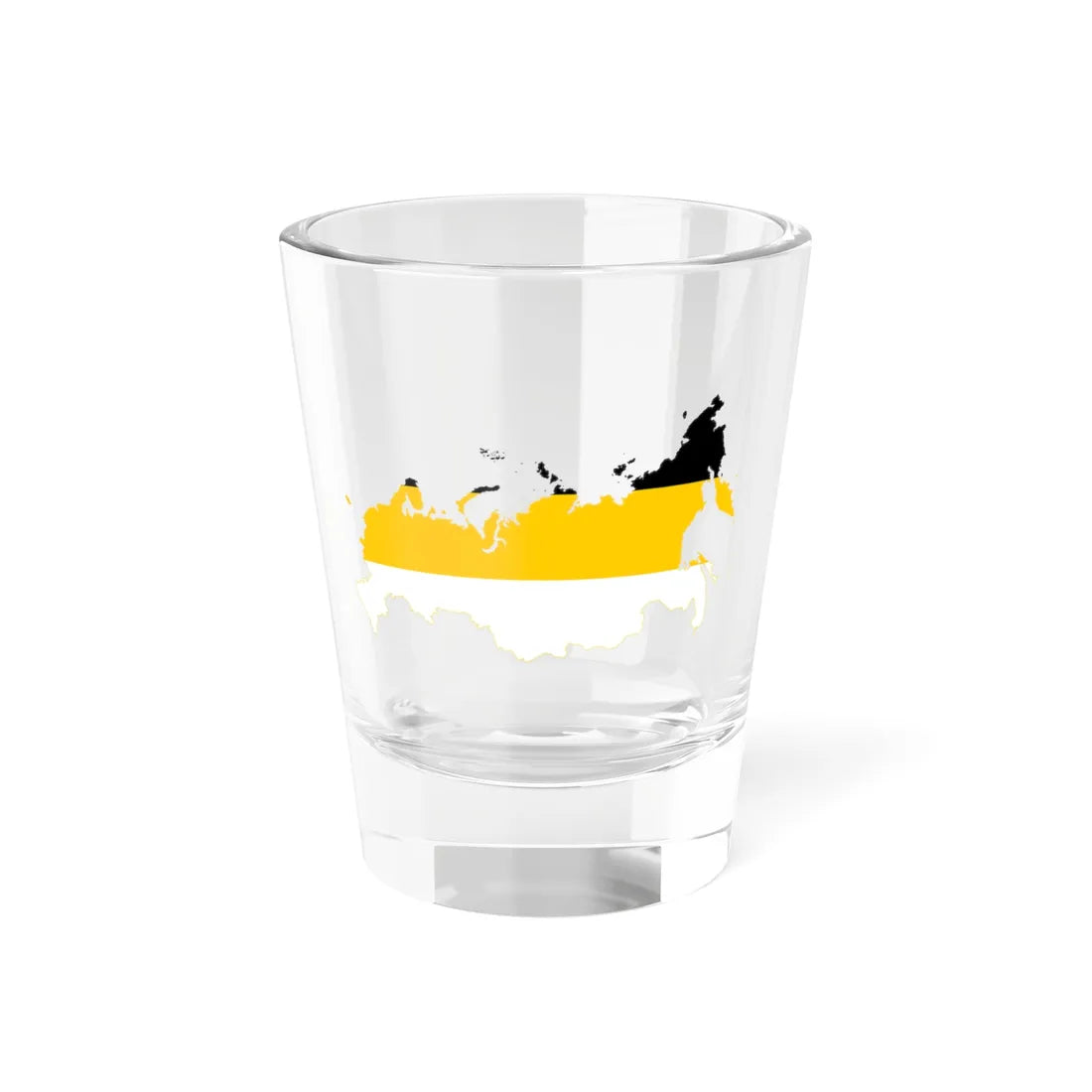Flag-map of Russia Black-Yellow-White (Russia) Shot Glass 1.5oz 1.5oz - Go Mug Yourself