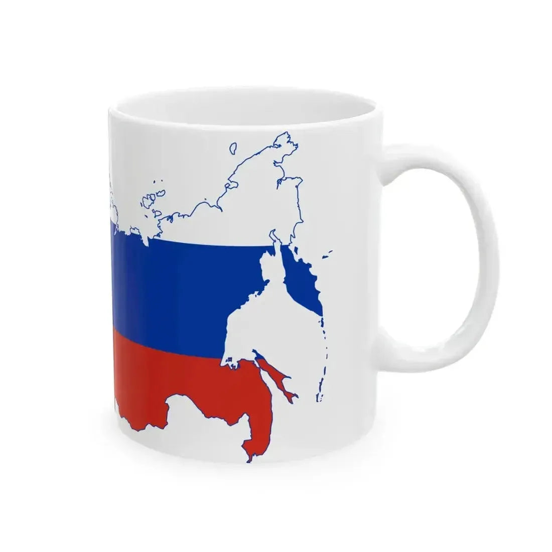 Flag map of Russia claims (Russia) White Coffee Mug - Go Mug Yourself