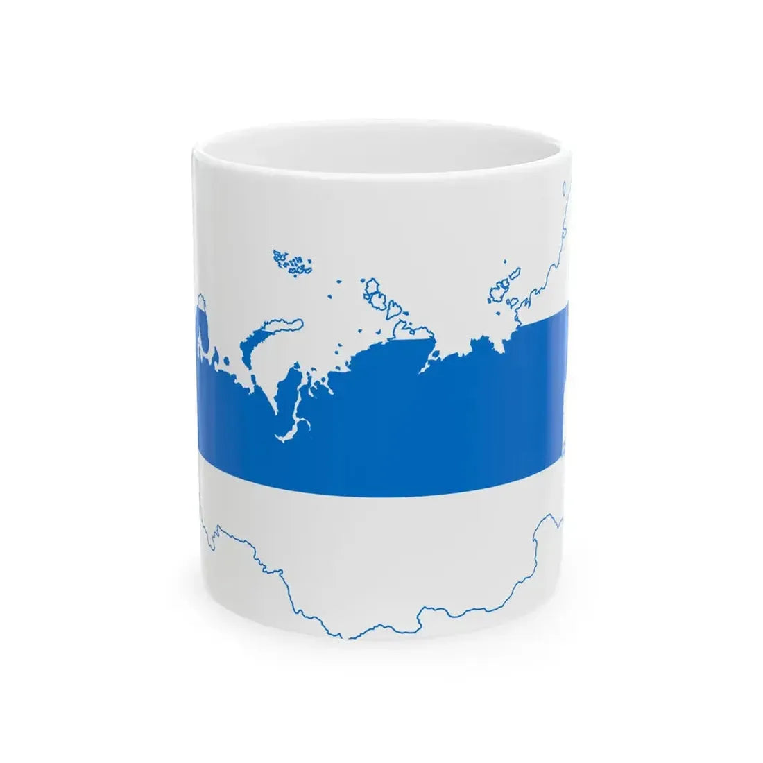 Flag-map of Russia democratic (Russia) White Coffee Mug 11oz - Go Mug Yourself